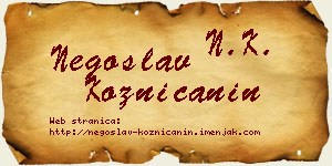 Negoslav Kozničanin vizit kartica